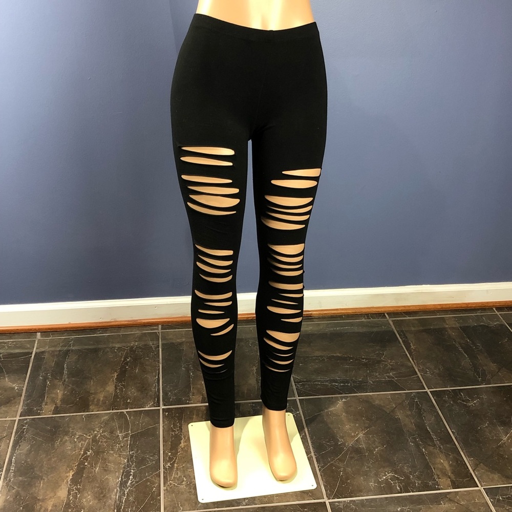 Fashion Nova Black Cut Out Leggings - Picture 7 of 8